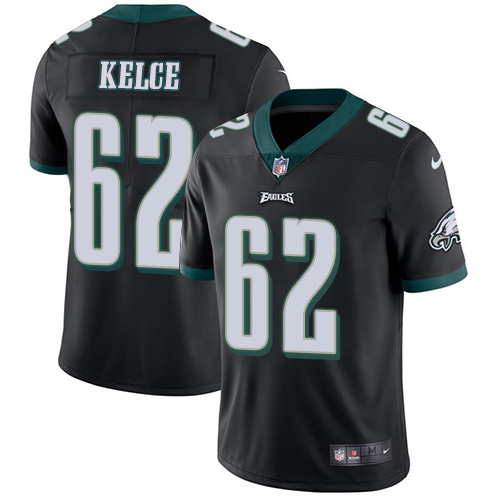 Nike Eagles #62 Jason Kelce Black Alternate Men's Stitched NFL Vapor Untouchable Limited Jersey - Click Image to Close